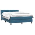 vidaXL Posteľný rám boxsping s matracom tmavomodrý 140x210 cm zamat