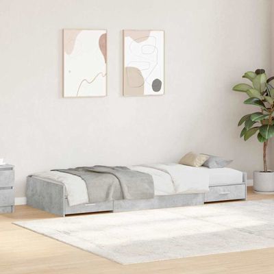 vidaXL Rám postele Betónová šedá 75 x 190 cm Kompozitné drevo