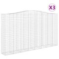 vidaXL Oblúkový gabionový kôš 3 ks 400x50x220/240cm pozinkované železo