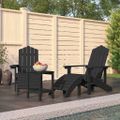 vidaXL Záhradné stoličky Adirondack s podnožkou stolíkom HDPE antracit