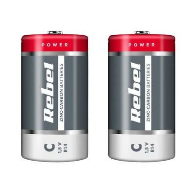Batéria C (R14) Zn-Cl REBEL 2ks / shrink BAT0083