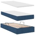 vidaXL Postel s úložným prostorem a matrací Modrá 100 x 200 cm Zamat