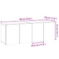 vidaXL TV skrinky nástenné 2 ks staré drevo 60x30x41 cm