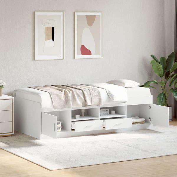 vidaXL Váľanda so zásuvkami bez matraca biela 100x200 cm
