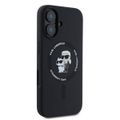 Puzdro Karl Lagerfeld pre iPhone 16 6,1" KLHMP16SSCMKCRHK čierne hardcase Silicone KC Heads Ring MagSafe