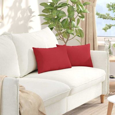 vidaXL Vankúše na pohovku 2 pcs Červená 50 x 30 cm látka