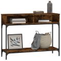 vidaXL Konzolový stolík dymový dub 100x30,5x75 cm kompozitné drevo