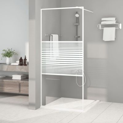 vidaXL Sprchová zástena biela 90x195 cm priehľadné ESG sklo