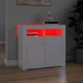 vidaXL Komoda s LED svetlami lesklá biela 80x35x75 cm