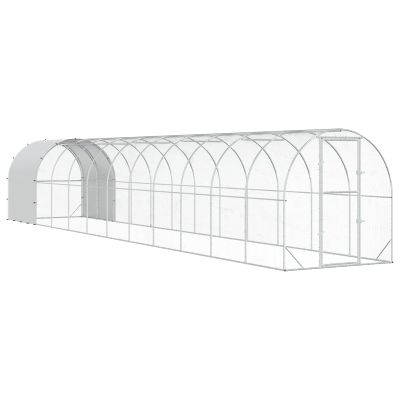 vidaXL Kurník pre kurčatá Strieborná 1200 x 200 x 200 cm