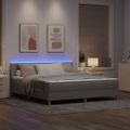 vidaXL LED box s pružinami Sivohnedá 180 x 200 cm látka