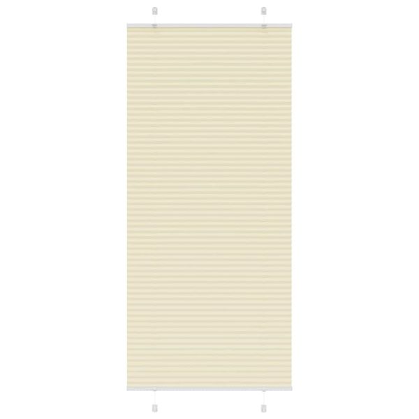 vidaXL Skladaná roleta krémová 95x200 cm, šírka látky 94,4 cm, polyester