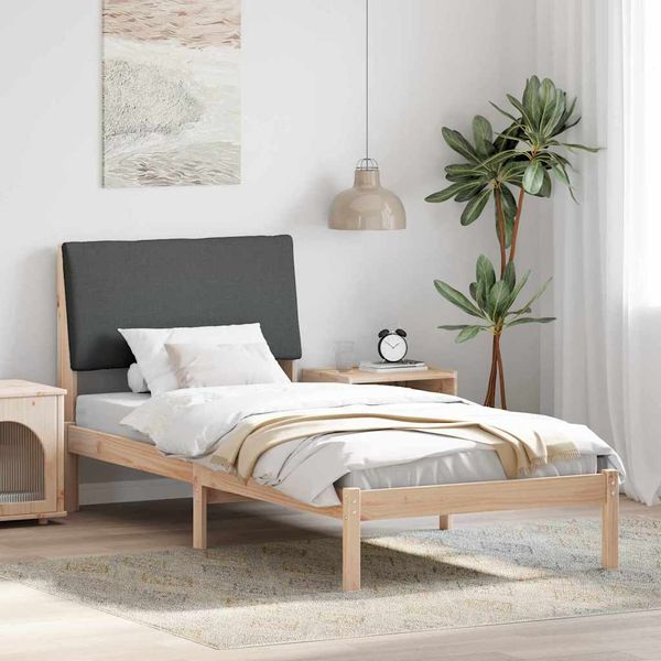 vidaXL Rám postele hnedá a tmavosivá 100 x 200 cm Borovicový masív