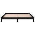 vidaXL Posteľný rám s LED čierny 140x190 cm masívne drevo