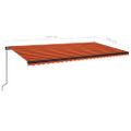 vidaXL Manuálne zaťahovacia markíza 600x300 cm oranžová a hnedá