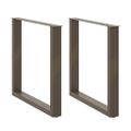 vidaXL Nohy k jedálenskému stolu v tvare U, 2 ks, prírodná oceľ, 90 x (72-73) cm, oceľ