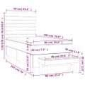 vidaXL Posteľný rám boxspring s matracom čierny 90x190 cm látka