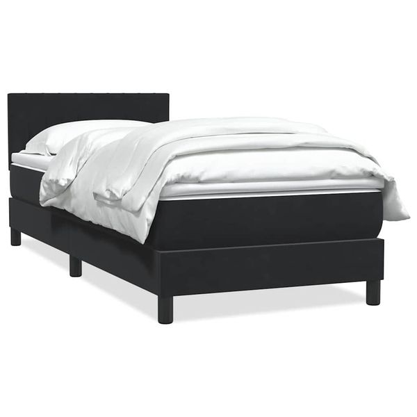 vidaXL Posteľný rám boxspring s matracom čierny 80x210 cm zamat