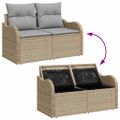 vidaXL Súprava záhradných pohoviek 7 ks Béžová Poly Ratan