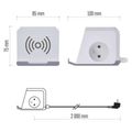 Prodlužovací kabel EMOS P0212CQ - kostka 2 m / 2 zásuvky / biely / 2×USB-A + 1×USB-C+Qi / 1,5 mm2