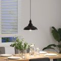 vidaXL Závesná lampa s nastaviteľnou výškou E27 lesklá čierna Ø 31 cm kovová