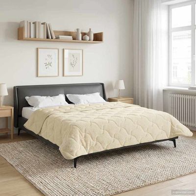 vidaXL Letná prikrývka Krémová 220 x 260 cm Mikrofáza a Teddy fleece