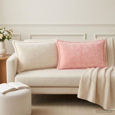 vidaXL Poťah na podložku 6 ks HOUTEN Ružová 50 x 70 cm Umelá králičia