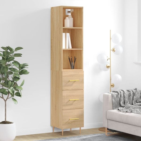 vidaXL Vysoká skrinka dub sonoma 34,5x34x180 cm spracované drevo