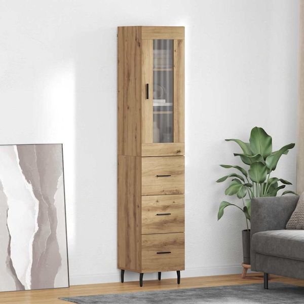 vidaXL Highboard Remeselný dub 34,5 x 34 x 180 cm Kompozitné drevo