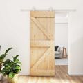 vidaXL Posuvné dvere 80 x 210 cm Borovicový masív Prírodná a biela