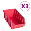 vidaXL 34 -dielna úložná súprava s nástennými panelmi červeno-čierna