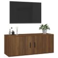 vidaXL Nástenná TV skrinka hnedý dub 100x34,5x40 cm