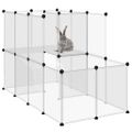 vidaXL Klietka pre malé zvieratá priehľadná 142x74x93 cm PP a oceľ
