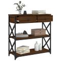 vidaXL Konzolový stolík hnedý dub 75x28x75 cm kompozitné drevo