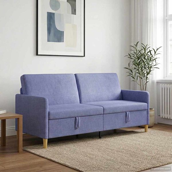 vidaXL Sofa s úložným priestorom Modrá džínovina 192 x 78 x 87 cm