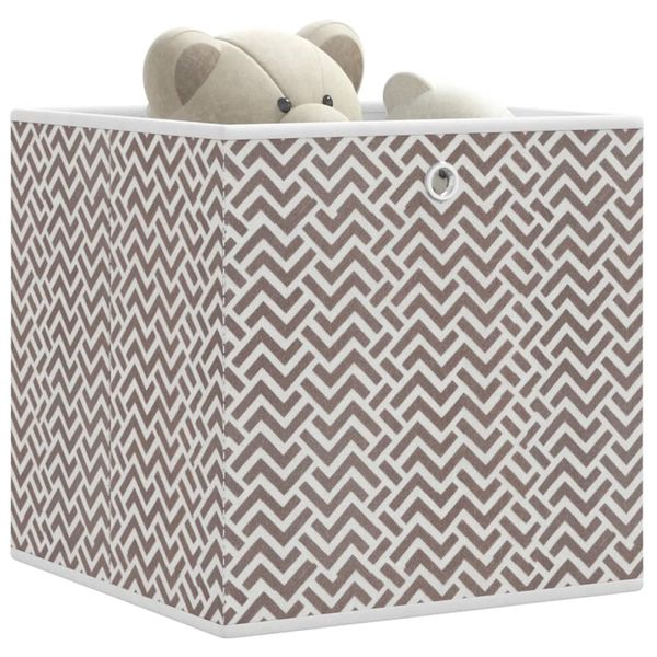 vidaXL skladacie úložné boxy 4 ks hnedá 32x32x32 cm Netkaná textília