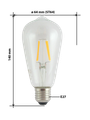 Dekoračná LED žiarovka FILAMENT Trixline ST-64, 4W E27 teplá biela