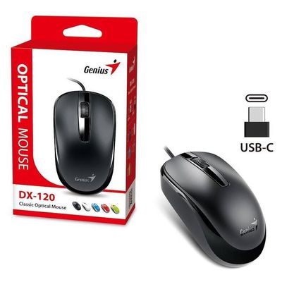 GENIUS DX-120, Optická myš, USB-C, čierna