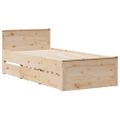vidaXL Posteľ bez matraca s čelom 100x200 cm borovicový masív