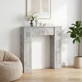 vidaXL Rám krbu Betónovo sivá 102 x 20 x 102 cm Kompozitné drevo