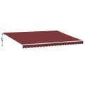 vidaXL Automaticky zaťahovacia markíza vínová 500x350 cm