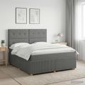 vidaXL LED boxspring posteľ s matracom Tmavosivá 140 x 190 cm Látka