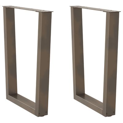 vidaXL Nohy k jedálenskému stolu v tvare V, 2 ks, prírodná oceľ, 60 x (72-73,3) cm, oceľ