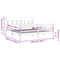 vidaXL Posteľný rám s čelom biely 200x200 cm masívne drevo