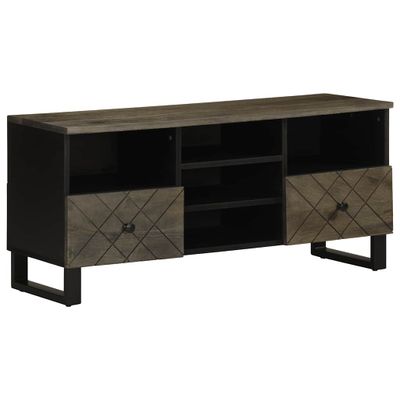 vidaXL TV skrinka, čierna 100x33x46 cm, mangový masív