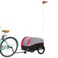vidaXL Vozík za bicykel, čierno červený 30 kg, železo