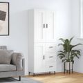 vidaXL Vysoká skrinka biela 69,5x34x180 cm spracované drevo