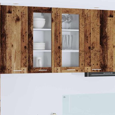 vidaXL Závesná skrinka s úložiskom 2 pcs Staré drevo 40 x 31 x 80 cm