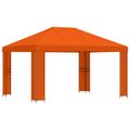 vidaXL Altánok 4 × 3 m Oranžová Polyester a oceľ 190 gsm