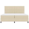 vidaXL Posteľ s pružinovým rámom Krémová 200 x 200 cm látka